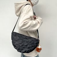 Unisex Nylon Lingge Vintage Style Dumpling Shape Zipper Shoulder Bag main image 1