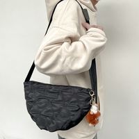 Unisex Nylon Lingge Vintage Style Dumpling Shape Zipper Shoulder Bag main image 3