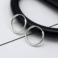 1 Pair Basic Round Stainless Steel Titanium Steel Earrings sku image 1