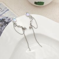 1 Pair Ig Style Sweet Flower Plating Chain Inlay Alloy Gem Glass Drop Earrings sku image 1