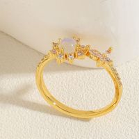 Ig Style Geometric Copper 14k Gold Plated Zircon Rings In Bulk sku image 3