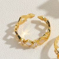 Ig Style Geometric Copper 14k Gold Plated Zircon Rings In Bulk sku image 5