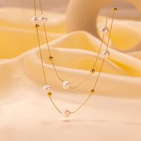 304 Stainless Steel 18K Gold Plated Elegant Simple Style Polishing Plating Geometric Necklace main image 4