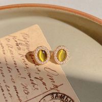 Wholesale Jewelry Fashion Flower Butterfly Copper Opal Zircon Inlay Drop Earrings sku image 1
