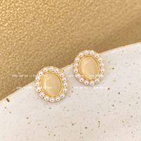 Wholesale Jewelry Fashion Flower Butterfly Copper Opal Zircon Inlay Drop Earrings sku image 4