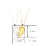 Simple Style Streetwear Heart Shape Alloy Plating Valentine's Day Couple Pendant Necklace main image 2