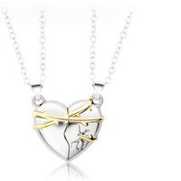 Elegant Simple Style Streetwear Heart Shape Alloy Plating Valentine's Day Couple Pendant Necklace sku image 3