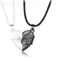 Elegant Simple Style Streetwear Heart Shape Alloy Plating Valentine's Day Couple Pendant Necklace sku image 1