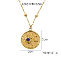 304 Stainless Steel 14K Gold Plated IG Style Plating Inlay Sun Moon Natural Stone Pendant Necklace sku image 2