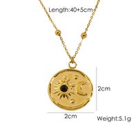 304 Stainless Steel 14K Gold Plated IG Style Plating Inlay Sun Moon Natural Stone Pendant Necklace sku image 3