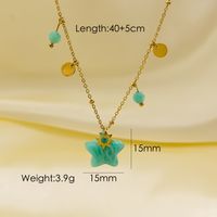 304 Stainless Steel Natural Stone 14K Gold Plated IG Style Plating Star Natural Stone Pendant Necklace sku image 1