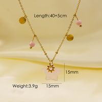 304 Stainless Steel Natural Stone 14K Gold Plated IG Style Plating Star Natural Stone Pendant Necklace sku image 3