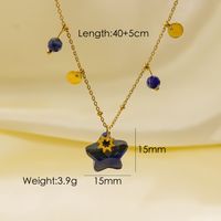304 Stainless Steel Natural Stone 14K Gold Plated IG Style Plating Star Natural Stone Pendant Necklace sku image 7