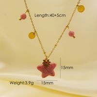 304 Stainless Steel Natural Stone 14K Gold Plated IG Style Plating Star Natural Stone Pendant Necklace sku image 4