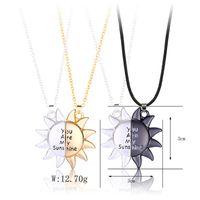 Casual Simple Style Sun Alloy Plating Valentine's Day Couple Pendant Necklace main image 2