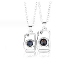 Simple Style Streetwear Camera Alloy Plating Valentine's Day Couple Pendant Necklace sku image 1