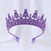 Ethnic Style Crown Alloy Diamond Rhinestones Crown 1 Piece sku image 7