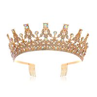 Ethnic Style Crown Alloy Diamond Rhinestones Crown 1 Piece sku image 5