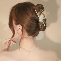 Women's Cute Sweet Butterfly Synthetics Alloy Resin Plating Inlay Rhinestones Hair Claws main image 3