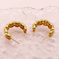 1 Pair Simple Style Chain Plating 304 Stainless Steel 14K Gold Plated Ear Studs main image 3