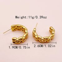 1 Pair Simple Style Chain Plating 304 Stainless Steel 14K Gold Plated Ear Studs main image 2