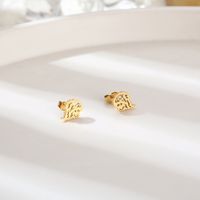 1 Pair Simple Style Lion Polishing Plating 304 Stainless Steel 18K Gold Plated Ear Studs main image 5