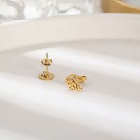 1 Pair Simple Style Lion Polishing Plating 304 Stainless Steel 18K Gold Plated Ear Studs main image 3