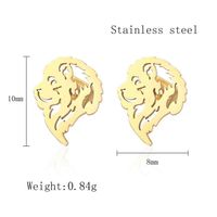 1 Pair Simple Style Lion Polishing Plating 304 Stainless Steel 18K Gold Plated Ear Studs main image 2