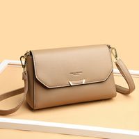 Women's Pu Leather Solid Color Vintage Style Classic Style Streetwear Sewing Thread Square Flip Cover Crossbody Bag sku image 5