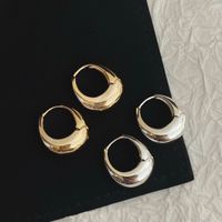 1 Pair Simple Style Geometric Alloy Gold Plated Silver Plated Hoop Earrings main image 1