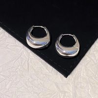 1 Pair Simple Style Geometric Alloy Gold Plated Silver Plated Hoop Earrings main image 4