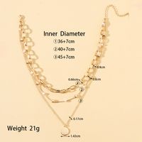 Wholesale Jewelry Casual Elegant Heart Shape Iron Pearl Three Layer Necklace main image 2