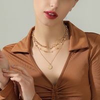 Wholesale Jewelry Casual Elegant Heart Shape Iron Pearl Three Layer Necklace main image 1