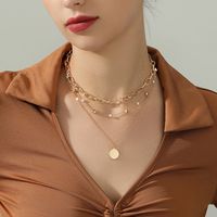 Wholesale Jewelry Casual Elegant Heart Shape Iron Pearl Three Layer Necklace sku image 1