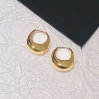 1 Pair Simple Style Geometric Alloy Gold Plated Silver Plated Hoop Earrings sku image 1