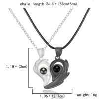 Elegant Streetwear Heart Shape Alloy Plating Valentine's Day Couple Pendant Necklace main image 2