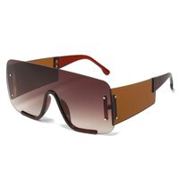 Elegant Business Basic Solid Color Pc Square Half Frame Men's Sunglasses sku image 2