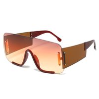 Elegant Business Basic Solid Color Pc Square Half Frame Men's Sunglasses sku image 4