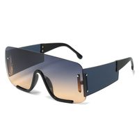 Elegant Business Basic Solid Color Pc Square Half Frame Men's Sunglasses sku image 5