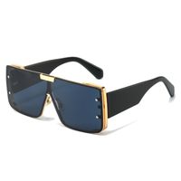 Elegant Basic Solid Color Pc Square Full Frame Men's Sunglasses sku image 1