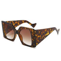 Elegant Basic Cheetah Print Pc Square Full Frame Women's Sunglasses sku image 3