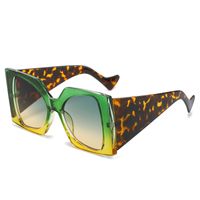 Elegant Basic Cheetah Print Pc Square Full Frame Women's Sunglasses sku image 5