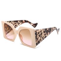 Elegant Basic Cheetah Print Pc Square Full Frame Women's Sunglasses sku image 6