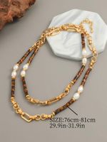 Elegant Vacation Color Block Stone Copper Beaded Plating 18K Gold Plated Women's Long Necklace main image 2