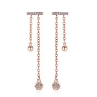 1 Paire Élégant Style Simple Géométrique Gland Incruster Le Cuivre Zircon Boucles D'oreilles main image 1