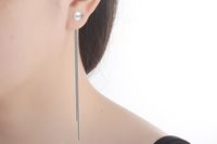 1 Pair Elegant Simple Style Geometric Tassel Plating Copper White Gold Plated Drop Earrings main image 3