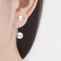 1 Pair Lady Simple Style Geometric Plating Inlay Copper Zircon White Gold Plated Drop Earrings main image 4