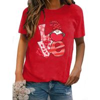Women's T-shirt Short Sleeve T-shirts Casual Classic Style Letter Heart Shape main image 4