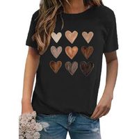 Women's T-shirt Short Sleeve T-shirts Printing Casual Classic Style Heart Shape main image 2