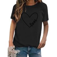 Women's T-shirt Short Sleeve T-shirts Casual Classic Style Letter Heart Shape main image 2
